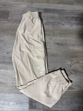 Nike Tan Cargo Sweatpants with White Swoosh